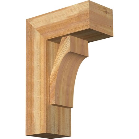 Ekena Millwork Westlake Block Rough Sawn Bracket w/ Offset Brace, Western Red Cedar, 8"W x 18"D x 26"H BKT0806X18X26WTL05RWR
